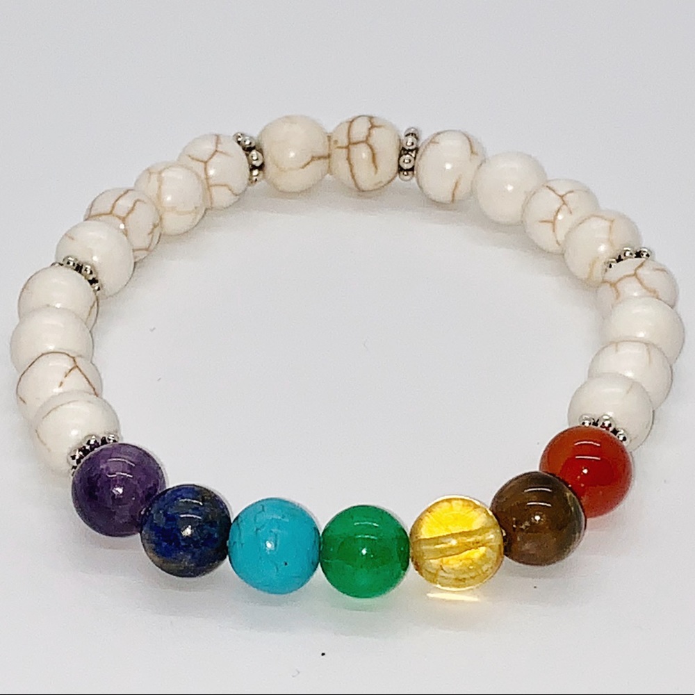 White turquoise Chakra bracelet